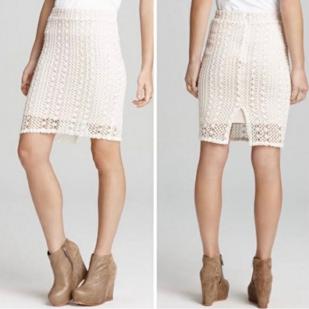 Free People crochet pencil skirt